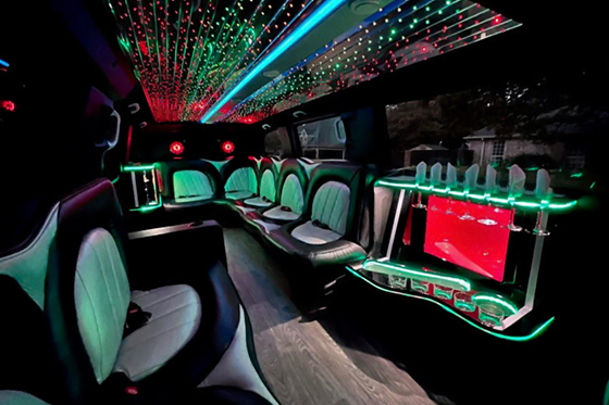 luxurious amenities of a limousine
